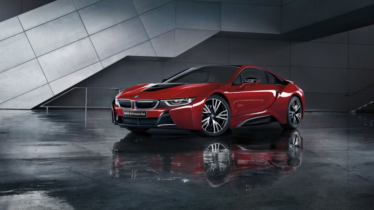 BMW, i8, i12, красный