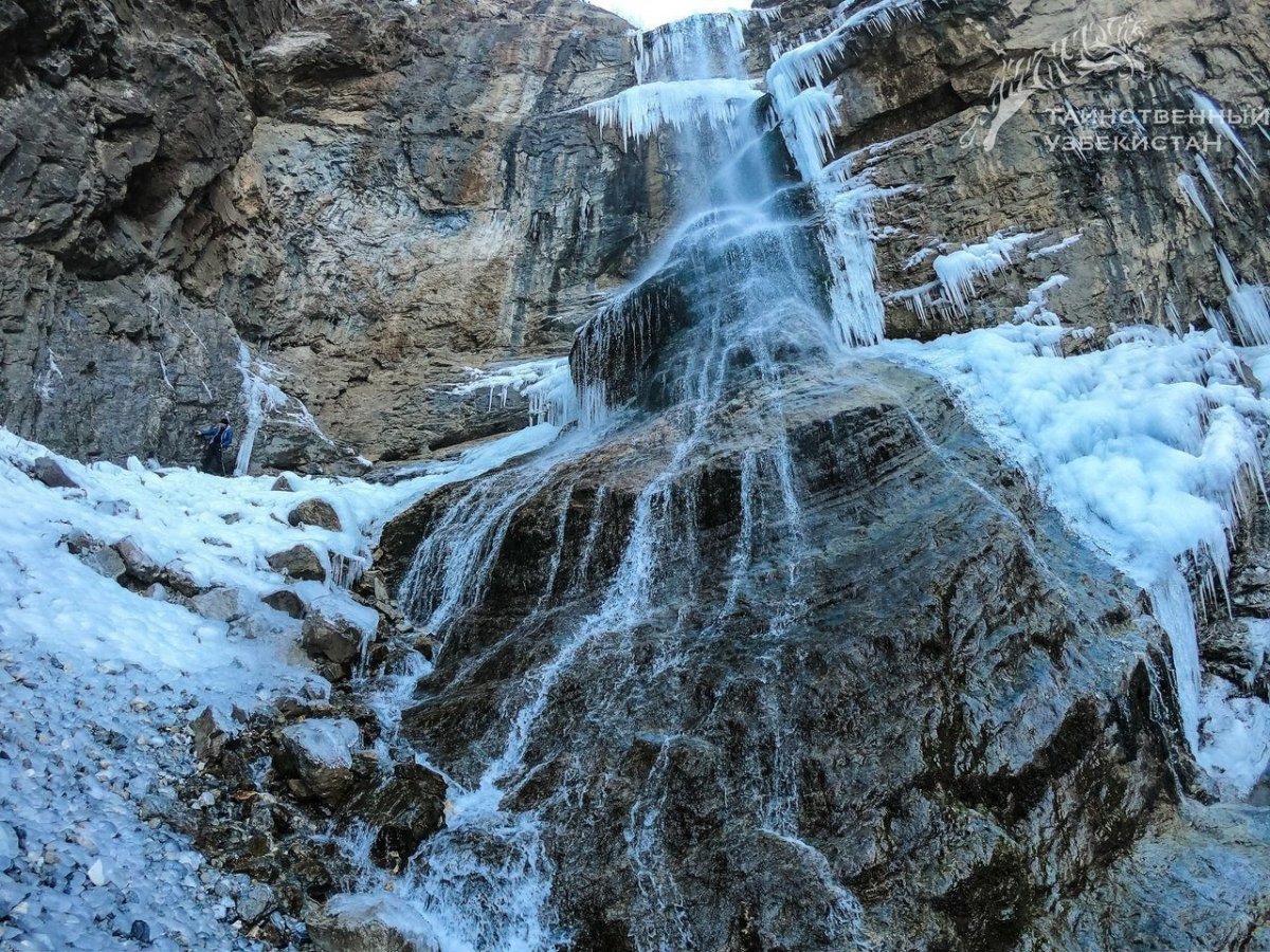 Алгуйский водопад зимой