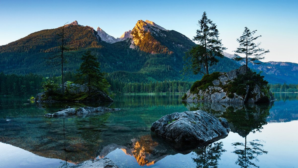 Озеро горы лес Бавария