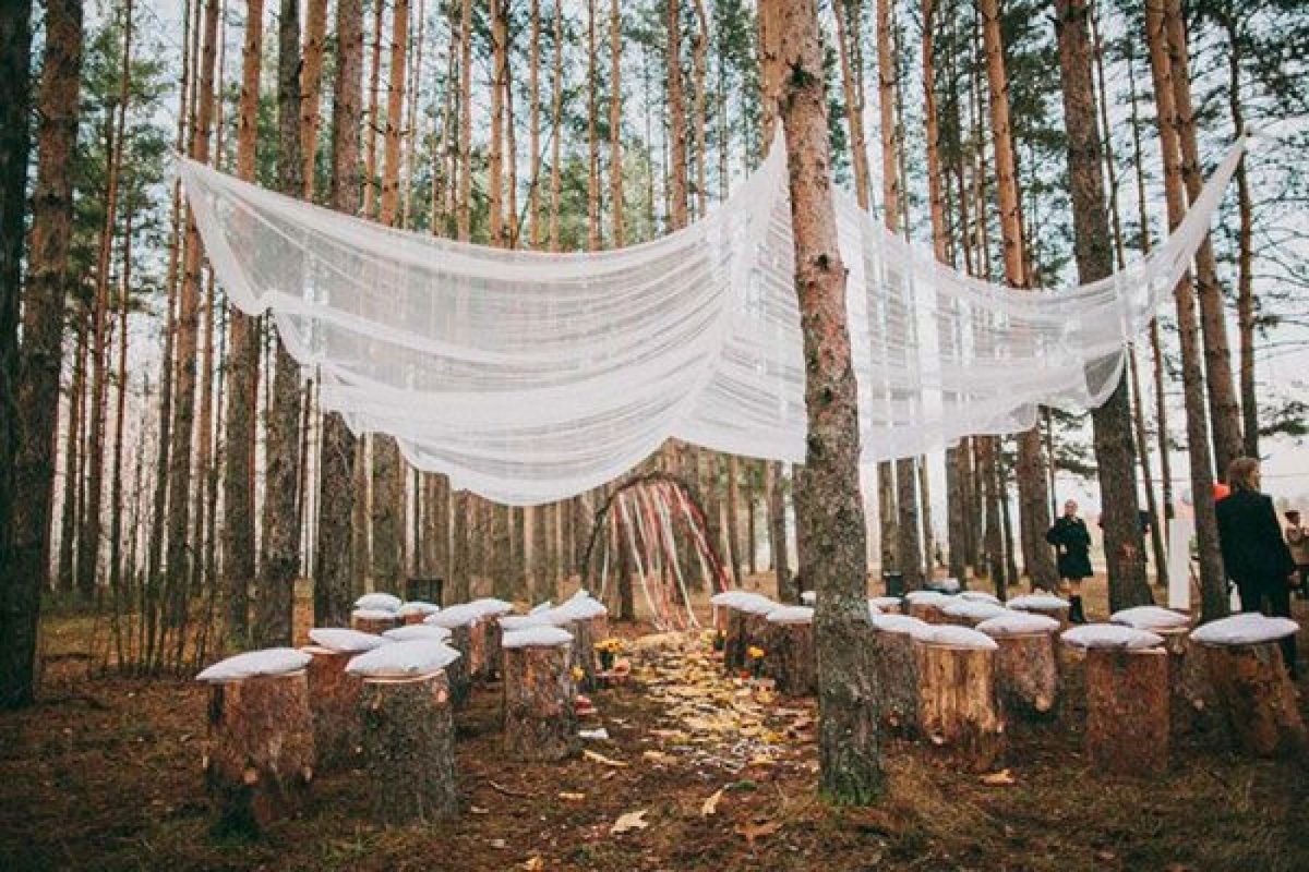 Свадьба в Лесном стиле в шатре