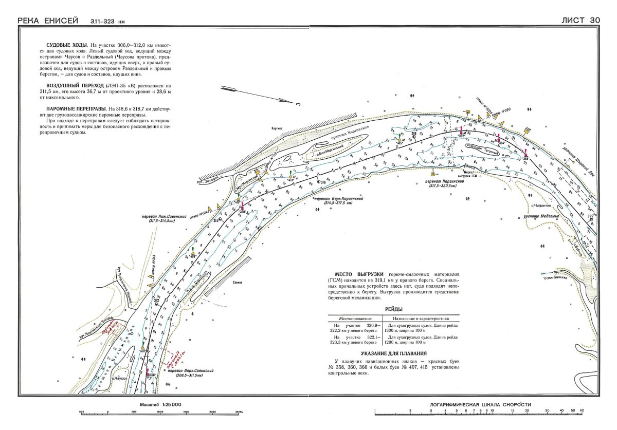 Лоцманская карта реки Енисей