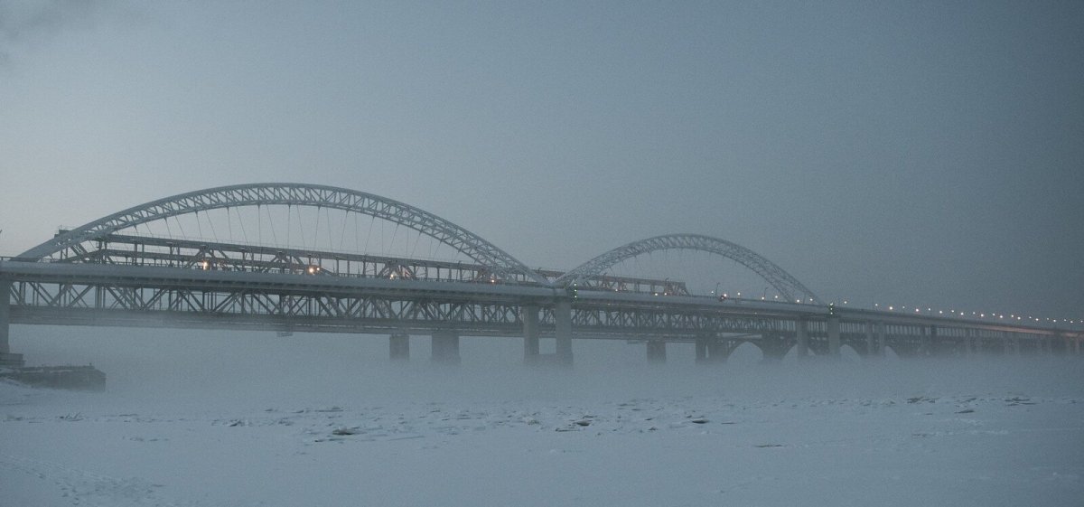 Борский мост зимой Нижний Новгород