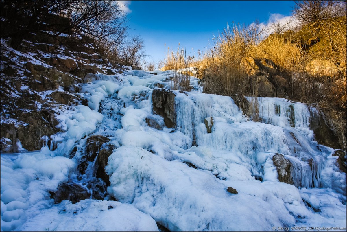 Николаевские водопады зимой