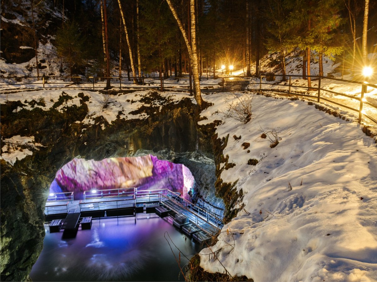 Горный парк Рускеала Карелия зимой