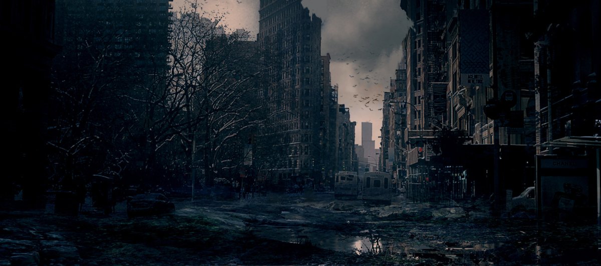 Мрачный разрушенный город