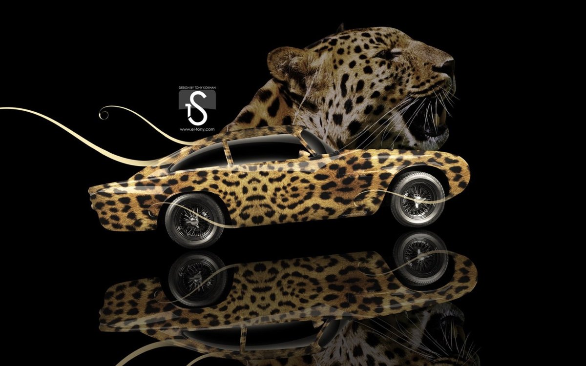 Леопардовый Ягуар машина