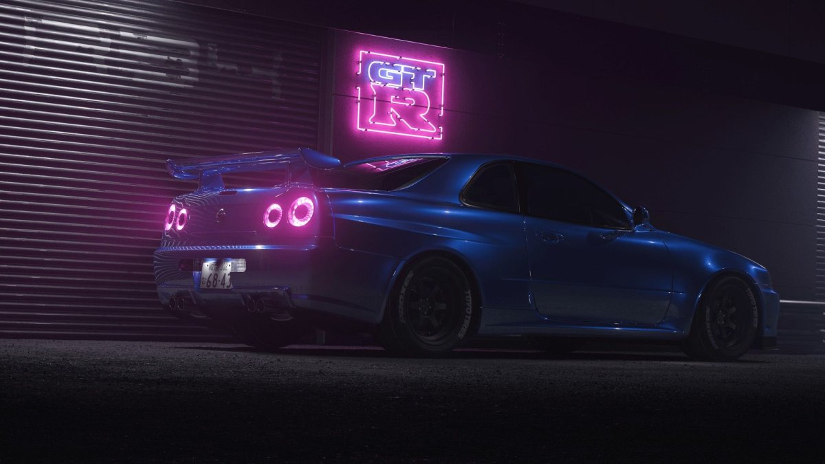 Nissan Skyline GTR r34 фиолетовый