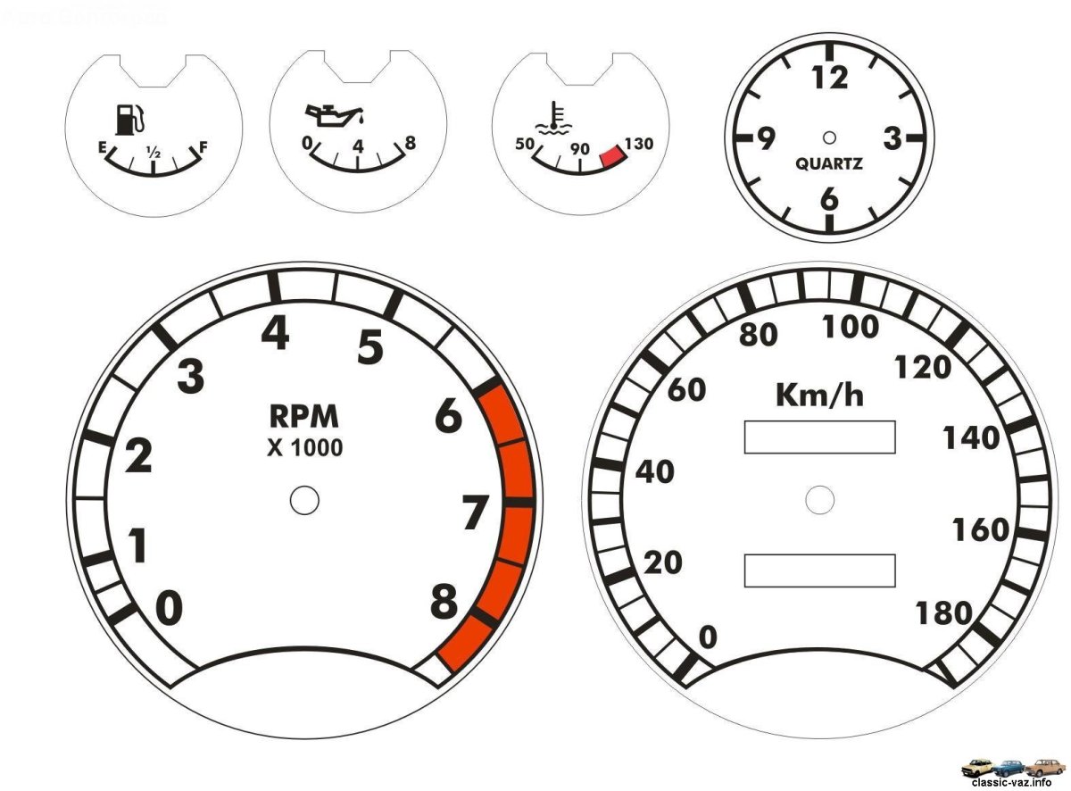 Белые шкалы приборов ВАЗ 2106