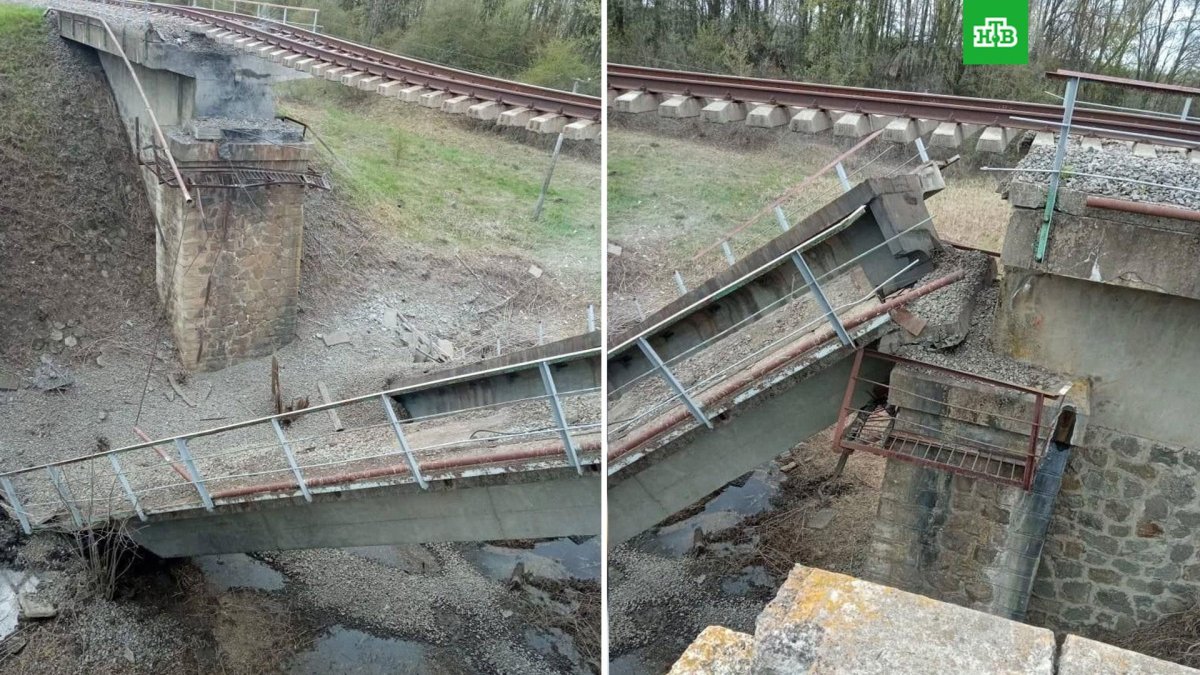 Курская область подорвали мост
