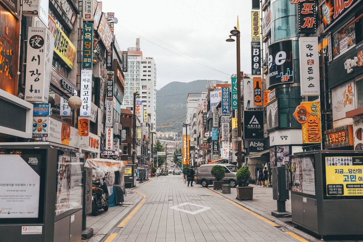Эстетика Корея улицы Пусан