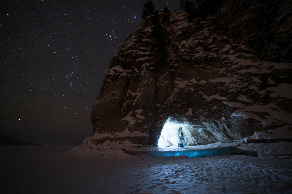 Красноярское море ночью