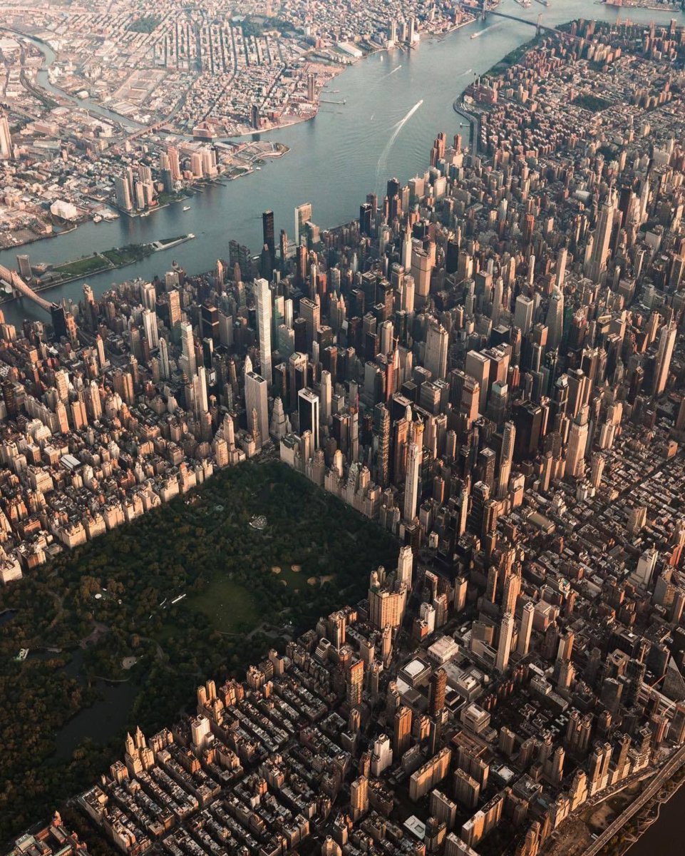 Центральный парк Нью-Йорк с высоты птичьего полета