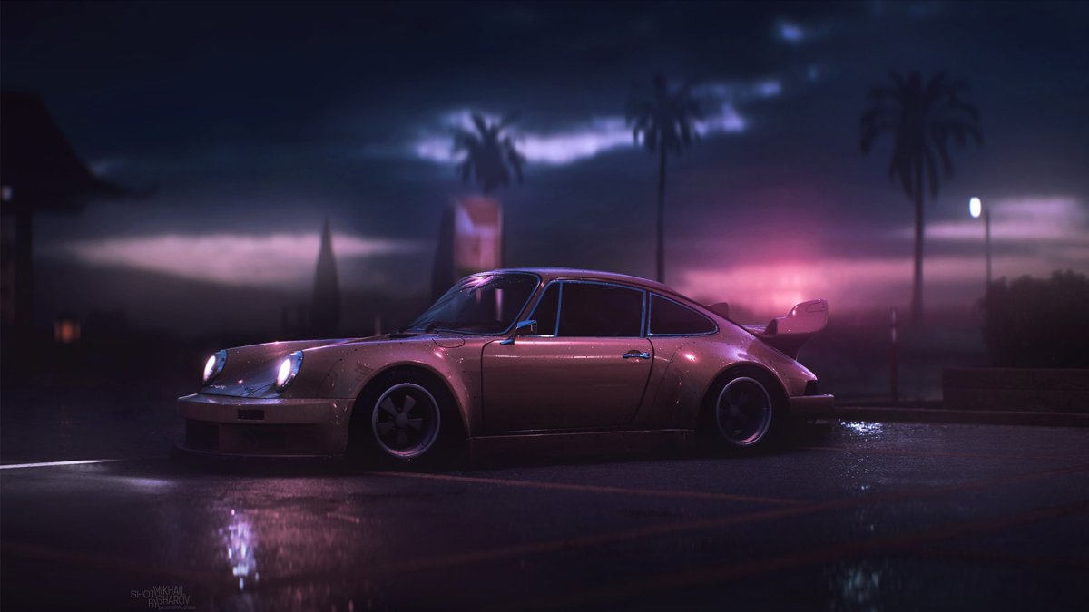 Порше 911 неон