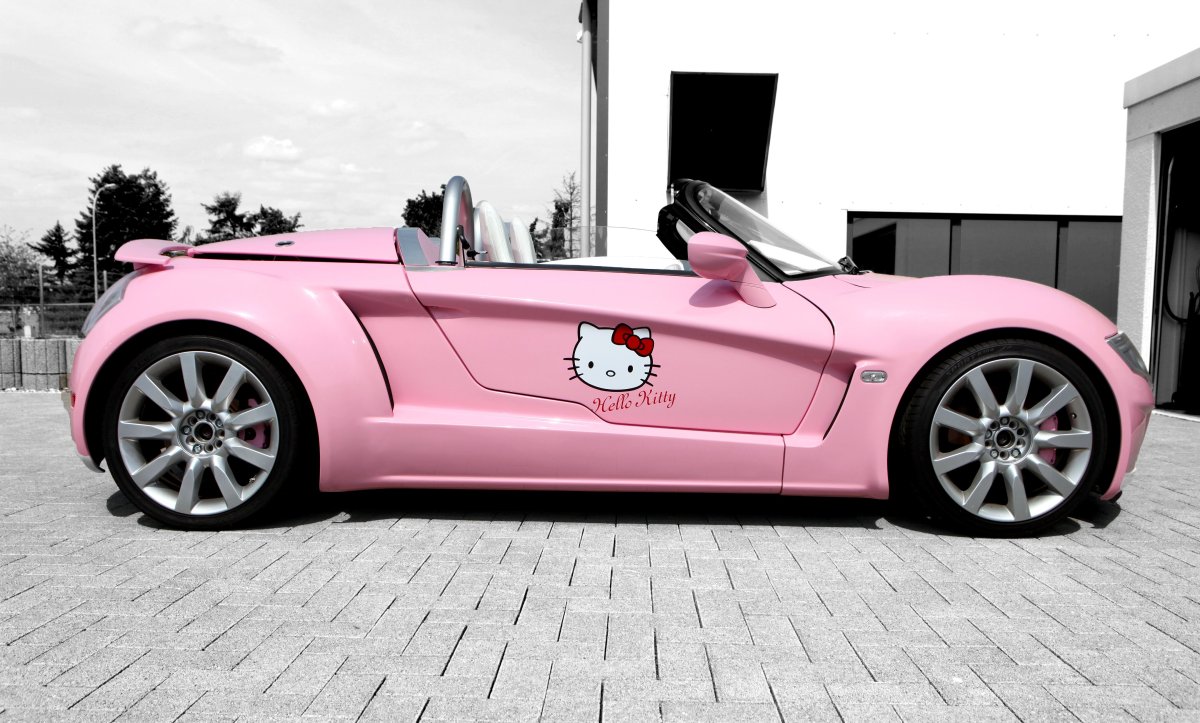 Розовая машина с Хеллоу Китти
