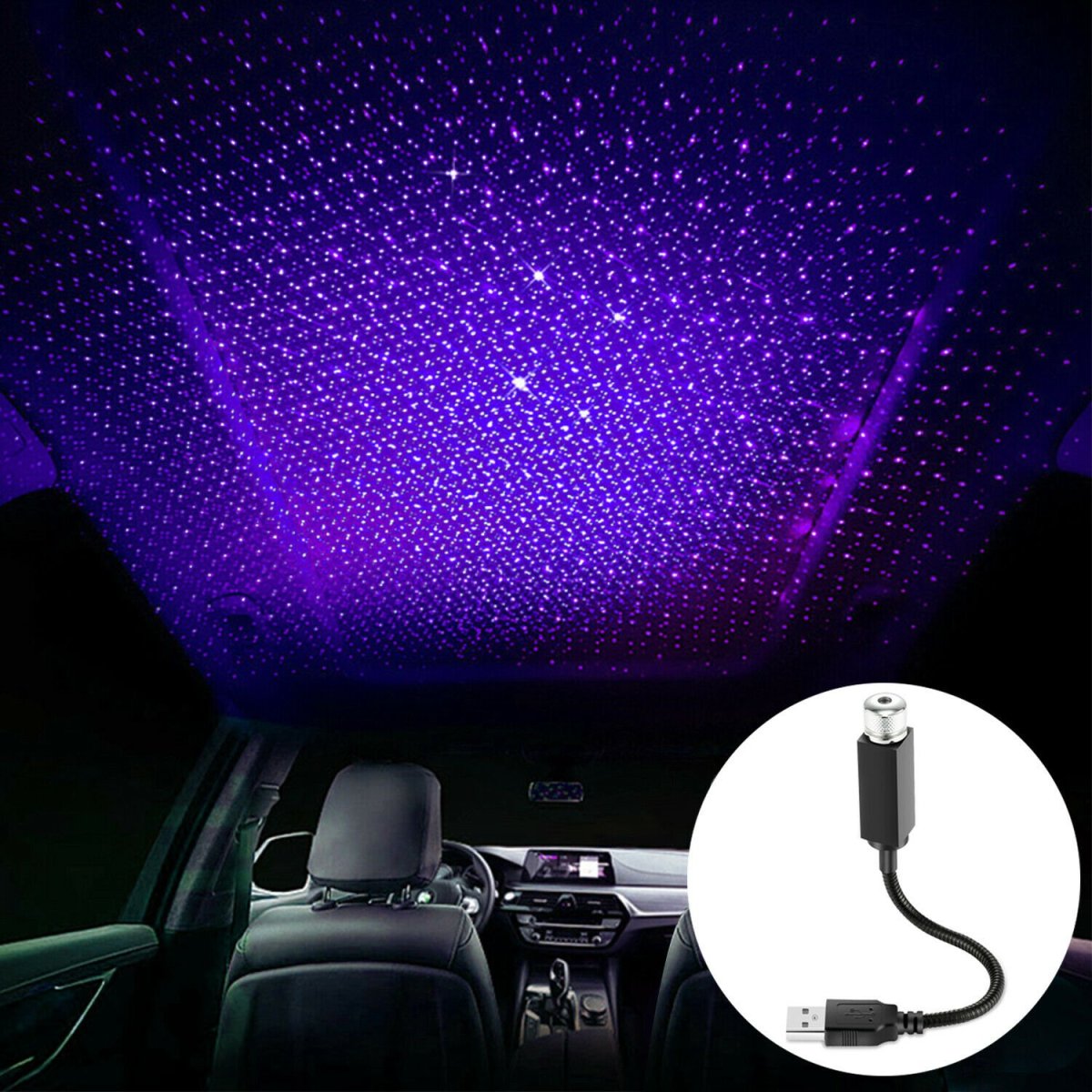 USB car Roof Star Projector Light led Interior Lamp, Romantic decoration Star Lights Night atmosphere Light
