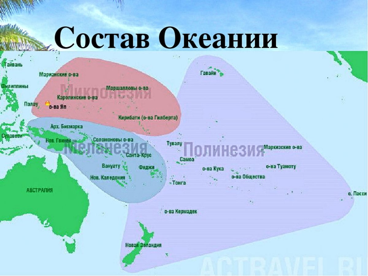 Полинезия Микронезия Меланезия карта островов