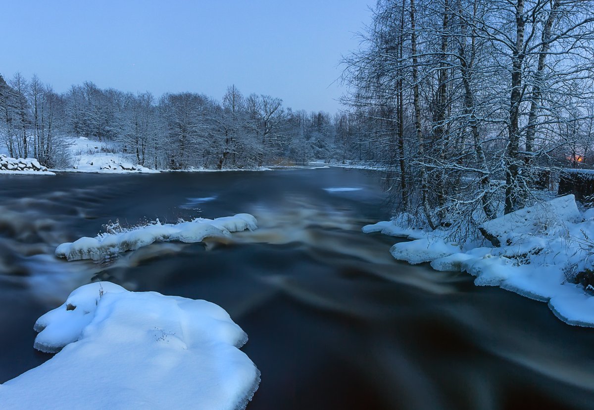 Карелия река Вуокса зимой