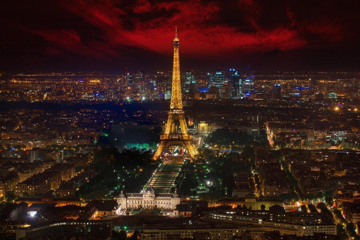 Франция эльфивая башня ночью