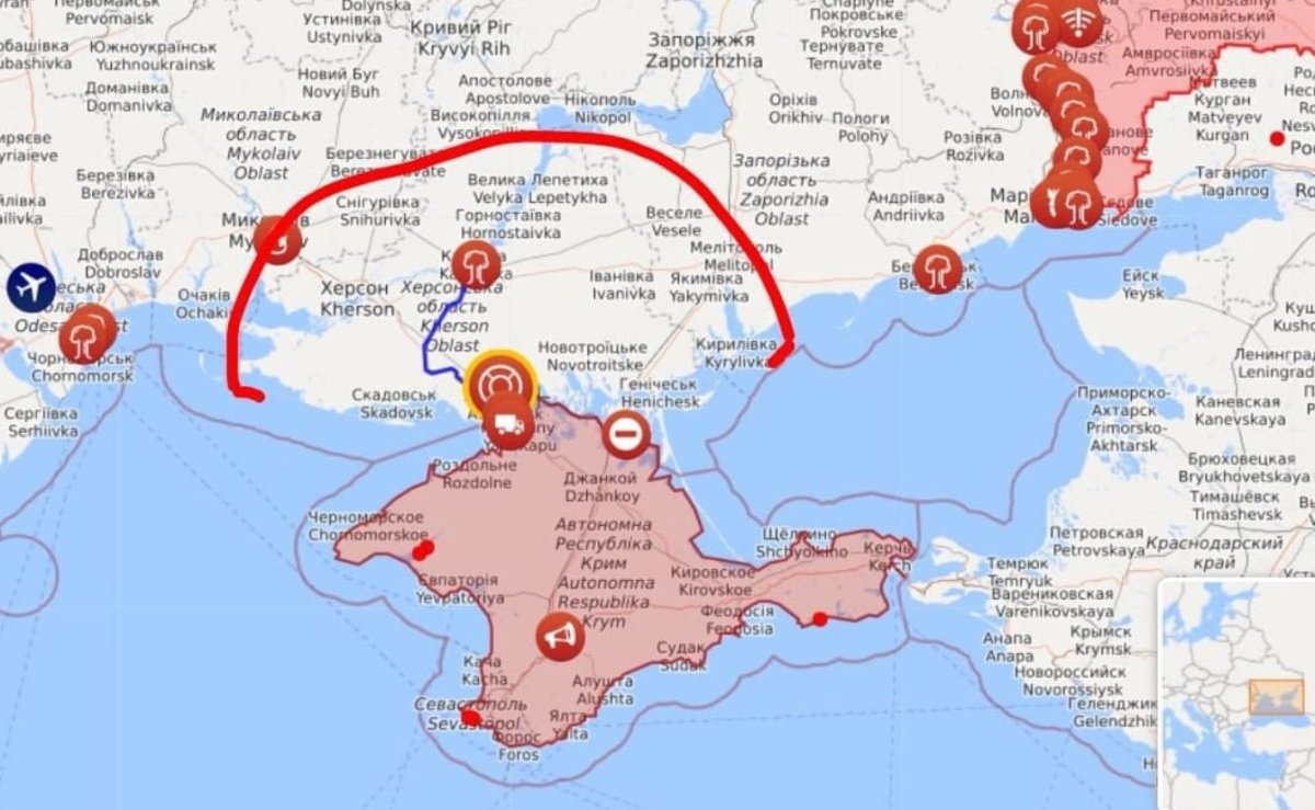 Границы российских войск на Украине