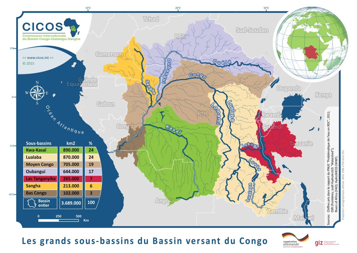 Река Убанги на карте