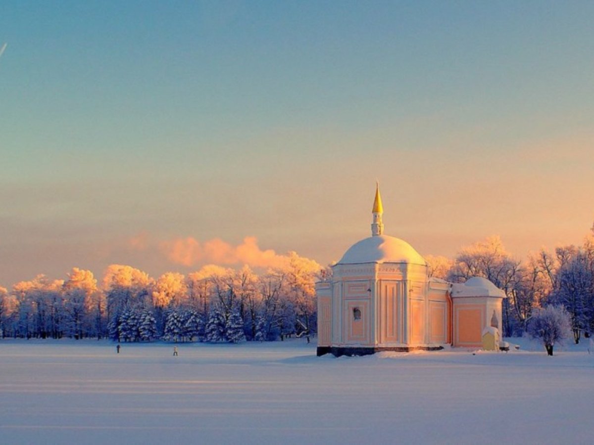 Екатерининский парк зимой в Пушкине
