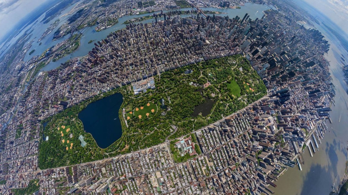Центральный парк Нью-Йорка вид сверху