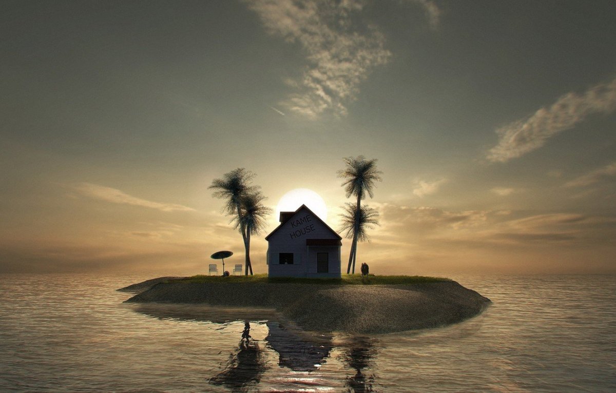 Одинокий дом на острове