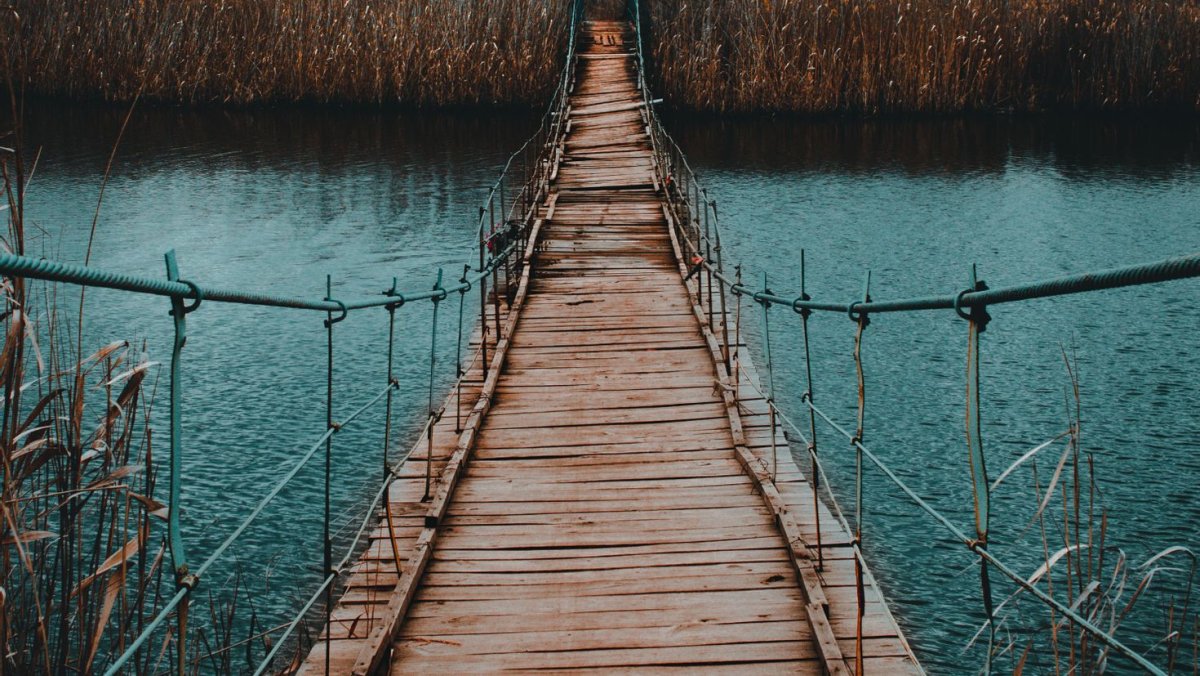 Деревянный подвесной мост