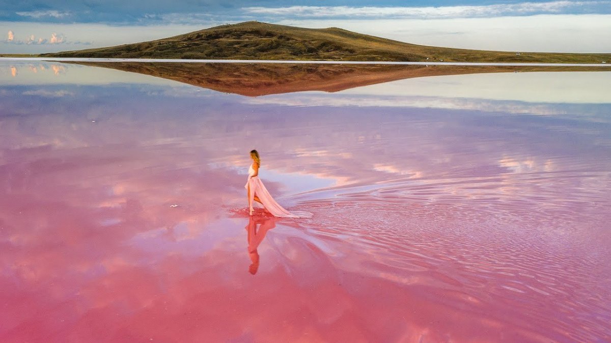 Кояшское розовое озеро Керчь