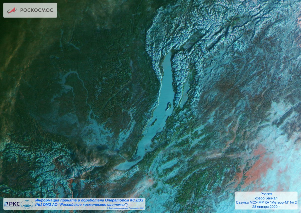 Спутниковый снимок озера Байкал