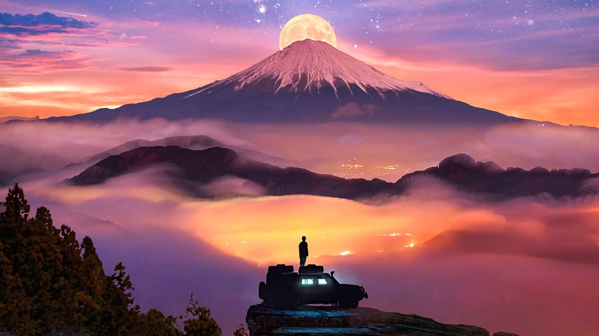Гора Фудзи и звезды