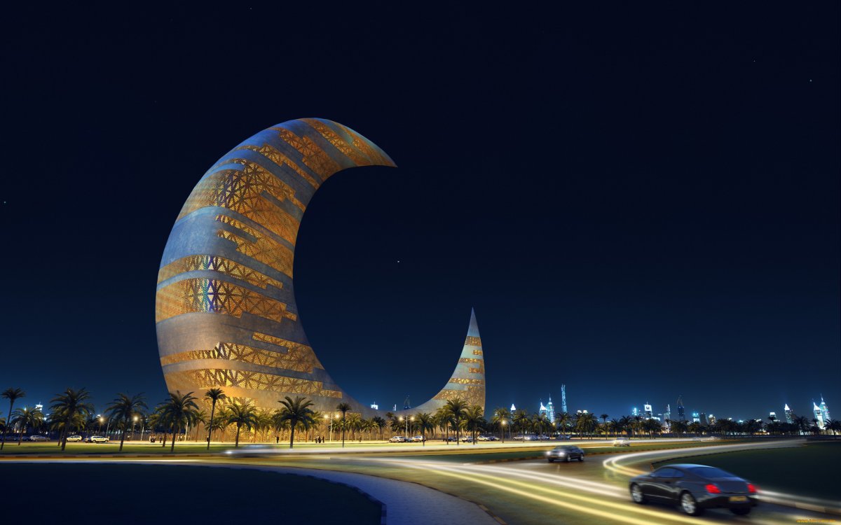 Здание полумесяц в Дубае