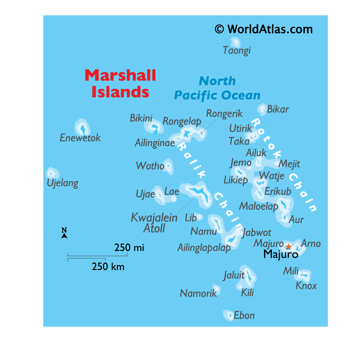 Маршалловы острова на карте