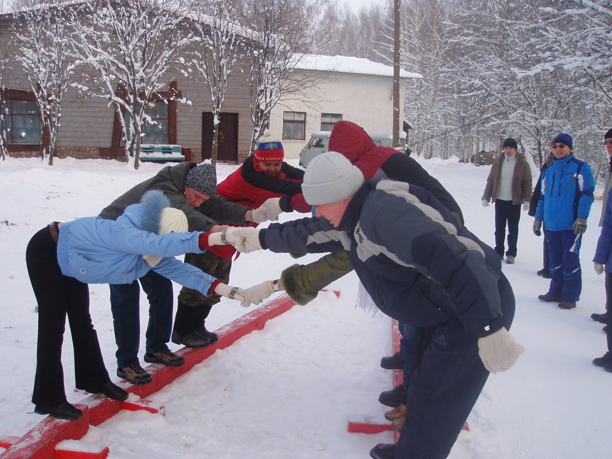 Учения зимой сплочения коллектива