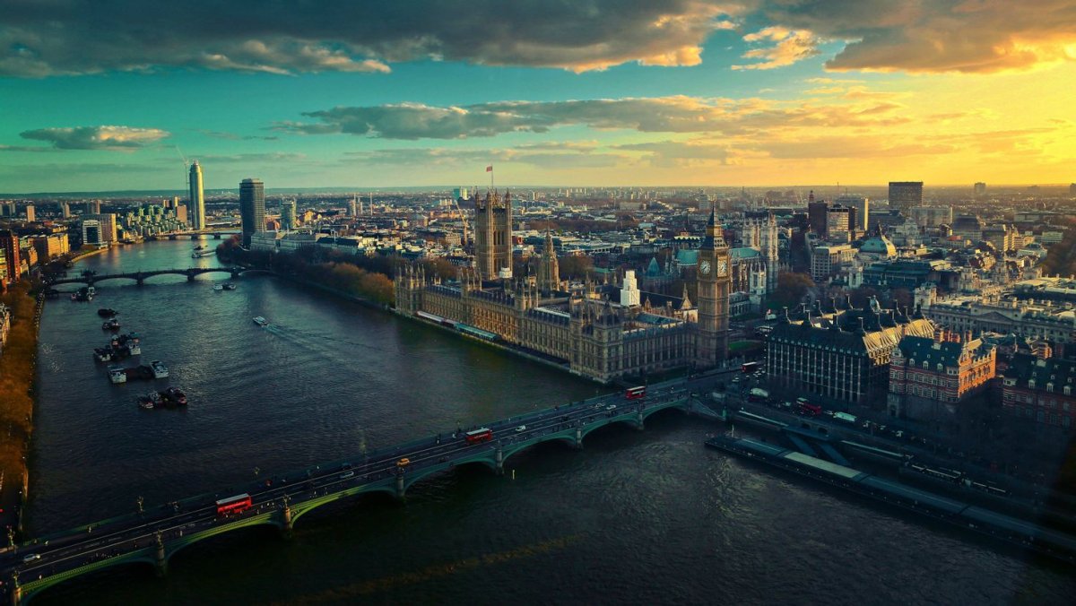 Река Темза и панорама Лондона