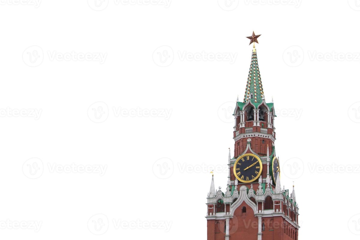 Московский Кремль на белом фоне