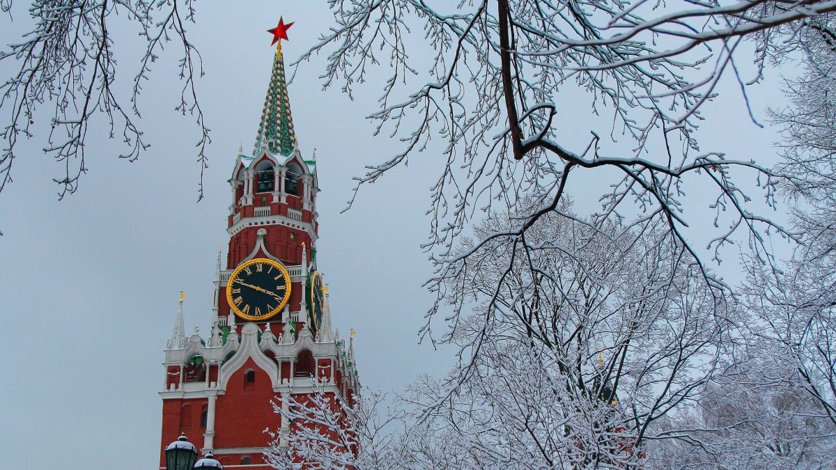 Кремлевские звезды зимой