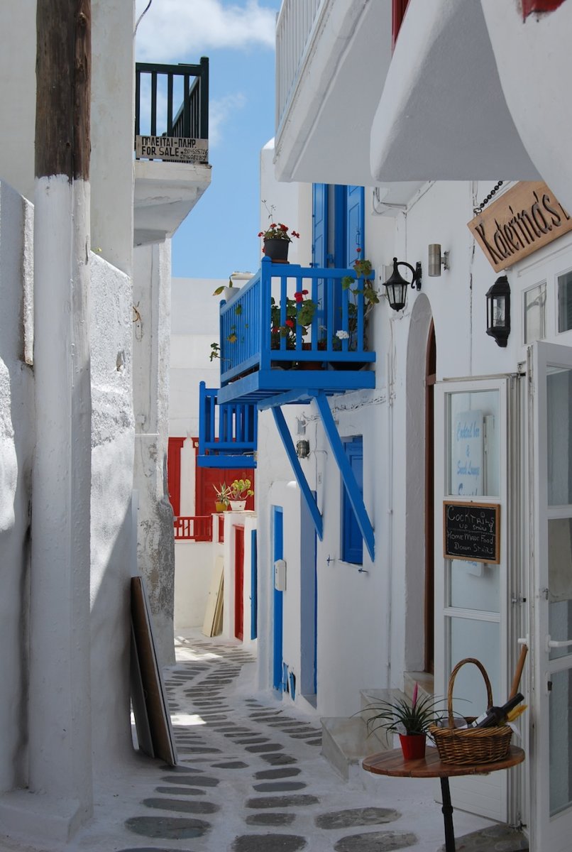 Греция бело-голубой город