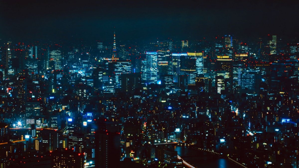 Ночной Токио сверху