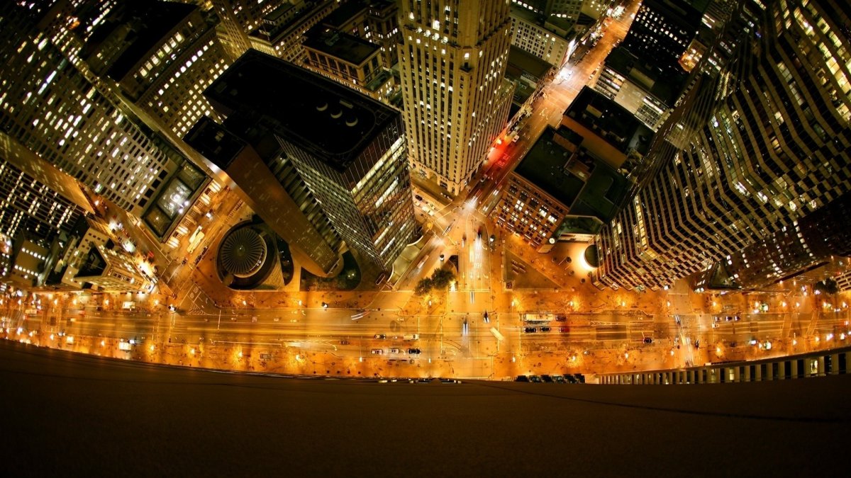 Вид с небоскреба Нью Йорка ночью