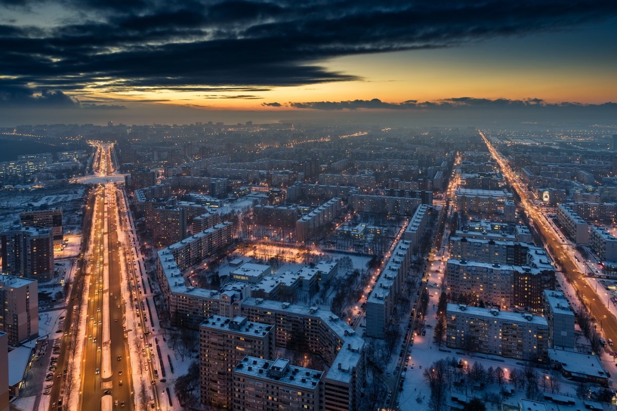 Город Тольятти с высоты птичьего полета