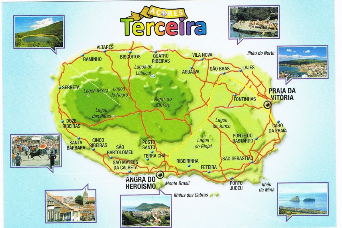 Азорские острова Терсейра карта