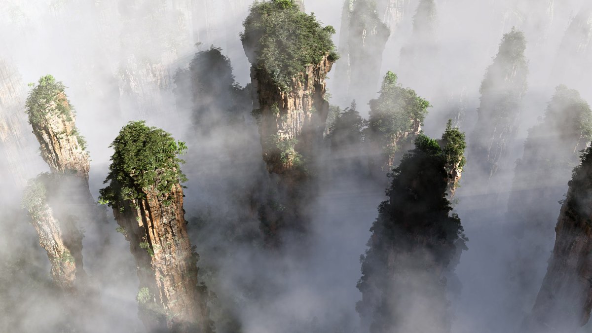 Национальный парк Чжанцзяцзе в тумане