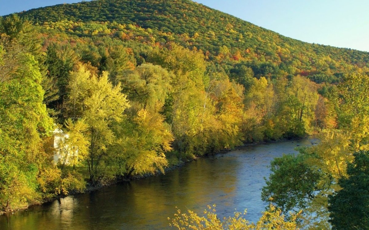 Осень Горная река