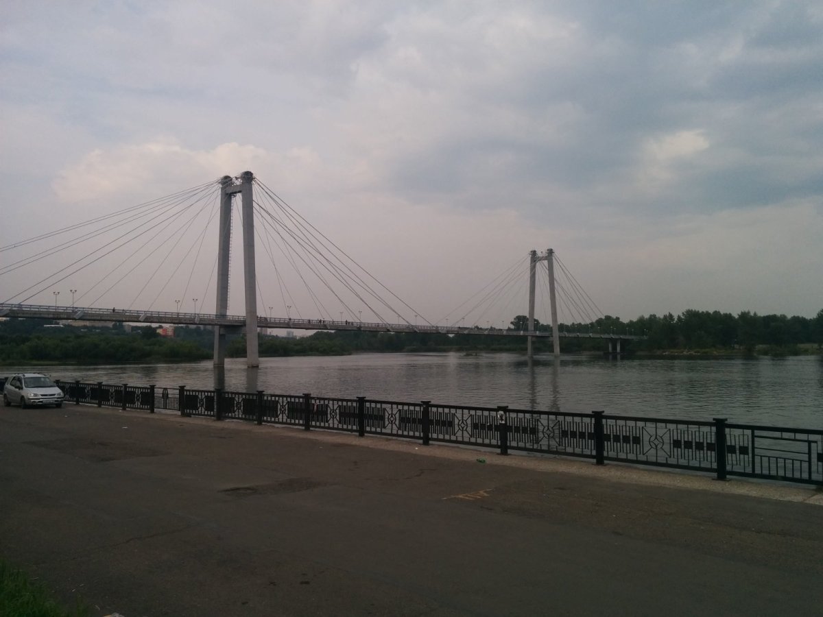 Набережная Красноярск вантовый мост