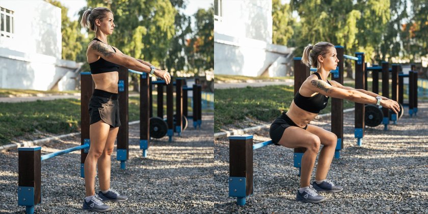 Тренировка на улице для девушек