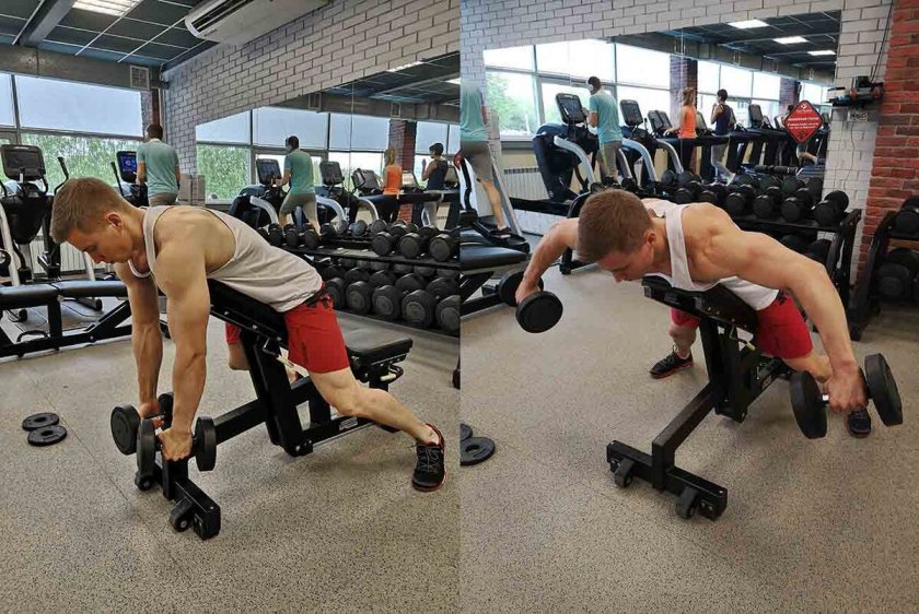 Задняя Дельта на наклонной скамье
