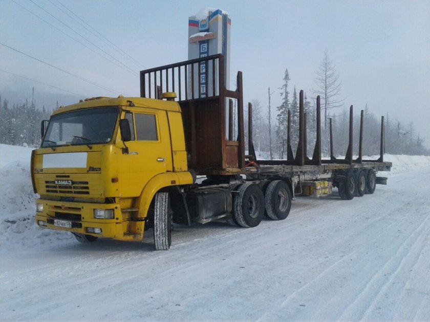 КАМАЗ полуприцеп лесовоз