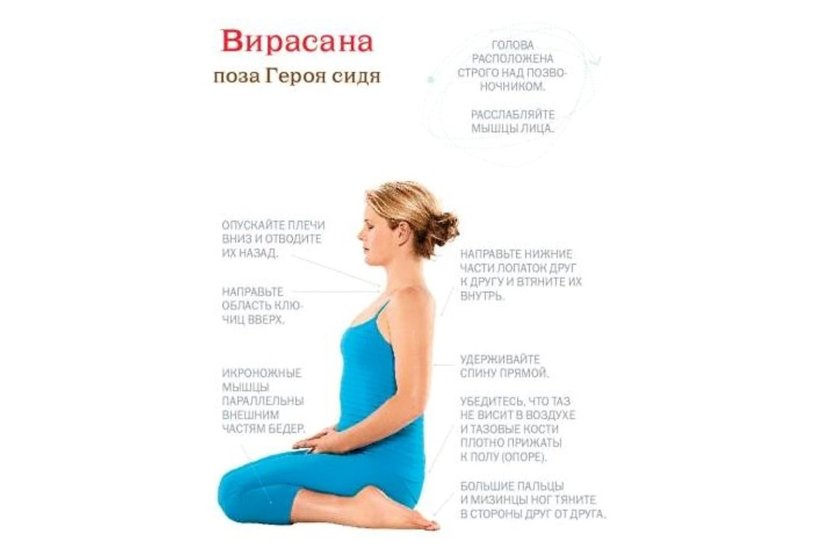 Вирасана поза в йоге