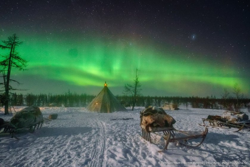 Северное сияние в Арктике